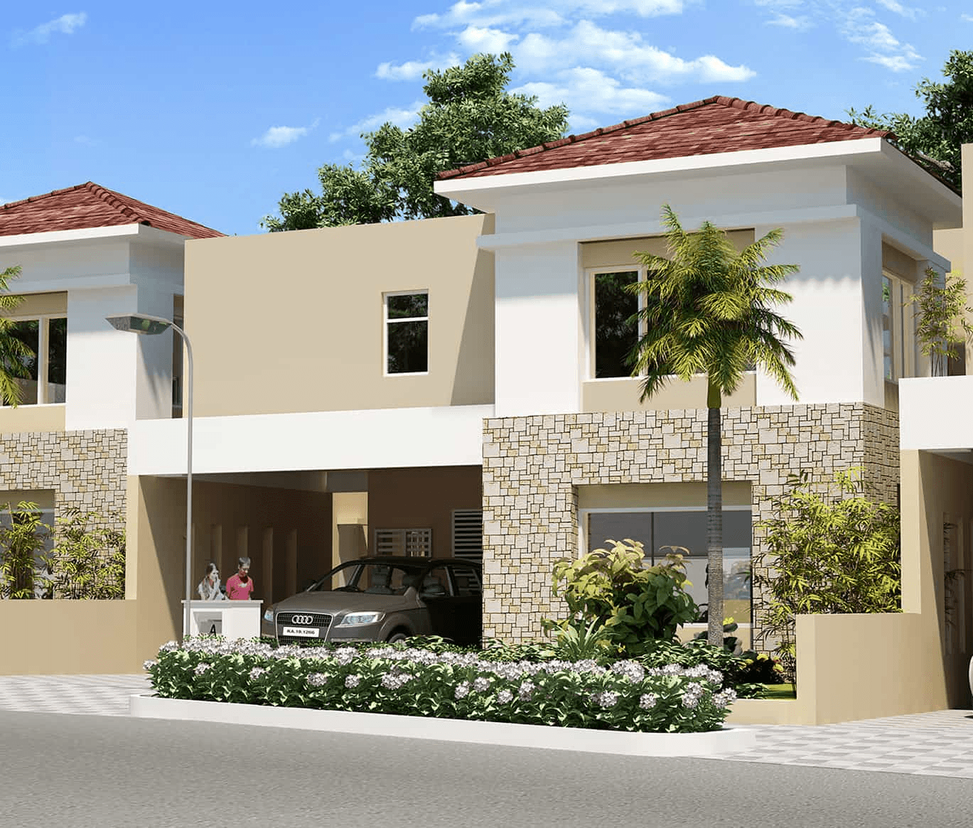 Luxurious natural stone application in a modern exterior setting